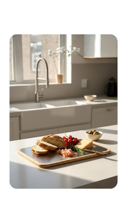 Fera Çelik Bufalo Serisi Çift Yönlü Paslanmaz Çelik Kesme Tahtası